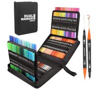 Gelanty Set di penne a punta doppia, 120 colori, pennarelli spessi e sottili, per lettering a mano, bullet journal, libri da colorare, manga, penne per calligrafia