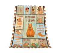 Gelasgo Capybara, Coperta in flanella ultra morbida, calda, leggera, regalo per adulti e bambini, lavabile in lavatrice, 150 x 200 cm