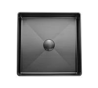 GELASIGE Lavandino da Bagno Lavandino da Bagno Quadrato in Acciaio Inossidabile Nero Lavandino da Bagno Quadrato sopra Il lavabo da appoggio for gabinetto Lavandino da Bagno da Appoggio(Sink)