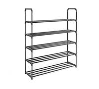 GELASIGE Scarpiera per Ingresso Porta Scarpe Concise 5 Strati Possono Contenere 20~25 Paia di Scarpe Asta di Metallo e Addominali Frame Black. Scarpiera per Ingresso(A)