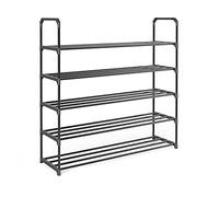 GELASIGE Scarpiera per Ingresso Porta Scarpe Concise 5 Strati Possono Contenere 20~25 Paia di Scarpe Asta di Metallo e Addominali Frame Black. Scarpiera per Ingresso(B)