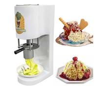 Gelatiera E Soft Serve Elettrica, Macchina Per Spaghetti Al Gelato Professionale Da 30 Litri/Ora, Macchina Per Gelato Italiano Con 4 Stampi In Acciaio Inox Di Diverse Forme,White