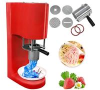 Gelatiera E Soft Serve Elettrica, Macchina per Spaghetti al Gelato Professionale da 30 Litri/Ora, Macchina per Gelato Italiano con 4 Stampi in Acciaio Inox di Diverse Forme Red
