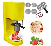 Gelatiera in Acciaio Inox, Macchina Portatile per La Pressatura del Gelato, Stampo per Noodle di 4 Diverse Forme E Tramoggia in Acciaio Inox, per Pasticcerie/Casa/Food Truck Yellow