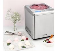 Gelatiera Macchina per Gelati Verticale 42x39,2xh33,2 cm -Peso 14,2 kg - 2 LT con compressore autorefrigerante, Preparazione in 40min, Acciaio Inox, 180W, inox lucido