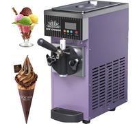 Gelatiera Professionale Soft Serve,Macchina Gelato Commerciale,con Compressore Autorefrigerante,Pannello LCD, Preraffreddamento Automatico,per Snack Bar Ristorante,purple