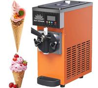 Gelatiera Professionale Soft Serve,Macchina Gelato Duro Commerciale,Gelato Soft 4-5 Kg/Ora,Pannello Lcd, Pulizia Automatica Preraffreddamento,Per Yogurt Caffè Snack Bar Ristorante,orange