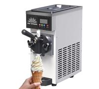 Gelatiera Professionale Soft Serve,Macchina Gelato Duro Uso Commerciale,Gelato Soft Da 4-5 Kg/Ora,Pannello Lcd, Pulizia Automatica Preraffreddamento,Per Yogurt Caffè Snack Bar Ristorante,Cream