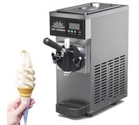 Gelatiera Professionale Soft Serve,Macchina Gelato Duro Uso Commerciale,Gelato Soft Da 4-5 Kg/Ora,Pannello Lcd, Pulizia Automatica Preraffreddamento,Per Yogurt Caffè Snack Bar Ristorante,Grey