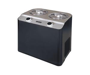 GELATIERA UNOLD Doppio, Potenza massima 250 W, Recipiente da 2,4 l, Coperchio trasparente, Nero, Acciaio satinato