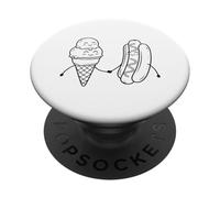 Gelato E Hot Dog Cibo Divertente Cartoon Art PopSockets PopGrip Adesivo