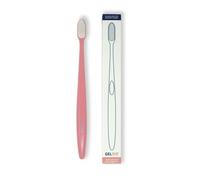 Geldis® Spazzolino Ortodontico per Igiene e Pulizia di Protesi Dentarie Mobili, Apparecchi e Bite Trasparenti, Testina con Setole in Silicone, Rosa