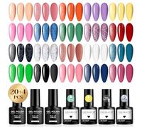 GELFAVOR Smalto Semipermanente, 24 Pezzi Nude Arancione Viola Giallo Rosa Blu Verde Colori Smalti Semipermanenti per Unghie Soak Off UV/LED Smalto Semipermanente Unghie Nail Art Manicure