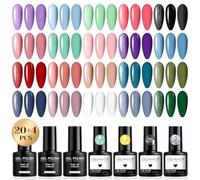 GELFAVOR Smalto Semipermanente, 24 Pezzi Viola Blu Verde Rosa Rosso Colori Smalti Semipermanenti per Unghie, Soak Off UV/LED Mini Smalto Gel Nail Art Manicure