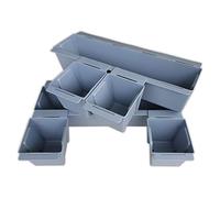 Geli Easy - Set di 6 fioriere per pallet europei, vasi da fiori (grigio chiaro (color cemento)