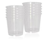 Geli, set di 10 vasi, adatti per orchidee, diametro di 15 cm, capacità 1,7 l, di colore trasparente