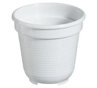 geli Thermo Plastic - Vaso da Fiori Rotondo, in plastica, Bianco, 22 cm