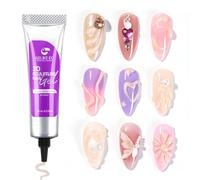Gelike EC 3D Sculpture Gel - 15 g di colla per strass Gel per unghie Multifunzionale Colla per unghie Fascini per unghie Stilizzazione delle unghie in casa Design fai da te Glitter rosa