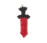 Gelirda 3 ciondoli in vetro a forma di pugnale, ciondoli a forma di spada, per collane fai da te, bracciali, creazione di gioielli, Metallo non prezioso