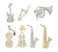 Gelirda 7 spille decorative con strass per strumenti musicali, violino, chitarra, per vestiti, zaini, pantaloni, cappelli