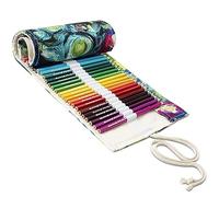 Gelishan Kit di matite in tela con 72 scomparti per matite artistiche, rotolo lavabile, alla moda, arrotolabile, multiuso, in tela, per artisti, scuola, ufficio, Multicolore, Multicolore 72 Fori