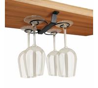 GeLive Portabicchieri da 22,9 cm, con 4 ganci, per cucina, bar, camper, colore: nero