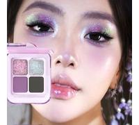 GELLA'S - 4 Colors Chameleon Eyeshadow Palette - Cool Smokey Purple #M04 Cool Smoke Purple - 5.8g