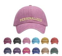 GELLEDI Cappellino da Baseball Personalizzato con Testo Ricamato, Cappello Unisex Regolabile e Personalizzabile, Adatto Come Regalo di Compleanno o per Le Feste per Mamme, papà, Uomini, Donne e Amici