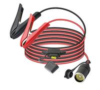 GELRHONR 1.8M cavo di prolunga per clip per batteria accendisigari per auto, 12V 24V 14AWG Cavo di Prolunga per Accendisigari per auto clip a coccodrillo con fusibile 20A per inverter, compressore