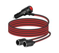 GELRHONR 12V Cavo di Prolunga per Presa Accendisigari 1 a 2, Splitter a Presa accendisigari a 2 vie con on/off, da 15 A, per GPS, navigatore satellitare, dashcam, caricabatterie USB da auto-1M/3.3Ft