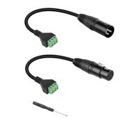 GELRHONR 30 cm XLR a 3 pin terminal cavo convertitore senza saldatura con cacciavite, DMX per microfono, registrazione live e prestazioni, controllo della luce da palco (Maschio+Femmina)