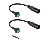 GELRHONR 30 cm XLR a 3 pin terminal cavo convertitore senza saldatura con cacciavite, DMX per microfono, registrazione live e prestazioni, controllo della luce da palco(XLR Maschio(2pcs))
