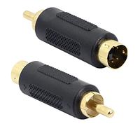 GELRHONR 4 pin mini DIN S-Video a RCA adattatore, placcato oro 4 pin cavo composito adattatore per TV, CCTV o DVR-2PCS