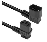 GELRHONR 50cm 90 Gradi IEC320 C14 ad Angolo Retto C13 PDU Alimentazione Cavo di Prolunga, 10A 250V, 18AWG C14 Maschio a C13 Cavo di Alimentazione Femmina(Left C14 to Right C13)