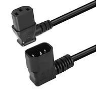 GELRHONR 90 Gradi IEC320 C14 ad Angolo Sinistro C13 PDU Alimentazione Cavo di Prolunga, C14 ad Angolo Retto Maschio a C13 Femmina Cavo di Alimentazione-50cm(Right C14 to Left C13)
