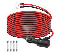 GELRHONR Accendisigari Auto Maschio a O Ring Cavo Terminale Occhiello con Interruttore ON OFF, 12V-24V 16AWG Cavo di Prolunga Accendisigari Auto con Fusibile 15A, per Invertitore Auto, Pompa Aria-2M