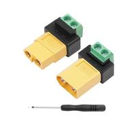 GELRHONR Adaptador de enchufe XT60 a terminal de 2 pines, conexión sin soldadura para baterías de litio, modelos RC, drones y proyectos de bricolaje (paquete de 2) (Enchufe &Plug XT60)