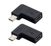 GELRHONR Adattatore da Micro USB a USB C ad Angolo, Connettore da Micro USB a Tipo C da 90 Gradi per Smartphone Dash Cam Sistema di Navigazione per Auto-2PCS (Micro USB ad Angolo Retto)
