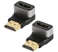 GELRHONR Adattatore HDMI angolare, placcato oro 90 gradi HDMI maschio a femmina, supporto 4 K a 60 Hz, confezione da 2