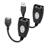 GELRHONR Adattatore per cavo di prolunga da USB 2.0 a RJ45, cavo Cat5e, Cat6, per stampante e mouse-2PACK (Nero)