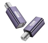 GELRHONR Adattatore per stampante USB 2.0 di tipo B, adattatore per stampante USB B maschio a femmina, stampa e prolunga dati, per stampanti, scanner, HDD mobile e More-2Pack (USB Type B Male)