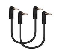 GELRHONR Cable de audio de 3,5 mm a 3,5 mm de 0,5 pies, cable auxiliar corto en ángulo recto TRS de 1/8" con conectores macho a macho para auriculares, ordenadores portátiles, paquete de 2 unidades