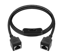 GELRHONR Cavo accoppiatore RJ45 con interruttore On/Off, CAT6 Ethernet da femmina a femmina con interruttore 304, accoppiatore in linea per cavo Ethernet Cat6/Cat5e/Cat5-3.3Ft (F/F)