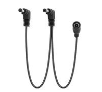 GELRHONR Cavo di alimentazione a margherita, cavo a margherita da 1 a 2 vie Cavo sdoppiatore di alimentazione per pedale effetti per chitarra, DC5521 Cavo sdoppiatore 9V 2A con angolo retto-1.8Ft
