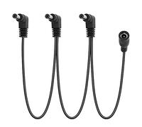 GELRHONR Cavo di alimentazione a margherita, cavo a margherita da 1 a 3 vie Cavo sdoppiatore di alimentazione per pedale effetti per chitarra, cavo sdoppiatore DC5521 9V 2A con angolo retto-2,6Ft