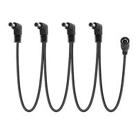 GELRHONR Cavo di alimentazione a margherita, cavo a margherita da 1 a 4 vie Cavo sdoppiatore di alimentazione per pedale effetti per chitarra, DC5521 Cavo sdoppiatore 9V 2A con angolo retto-3,5Ft