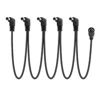 GELRHONR Cavo di alimentazione a margherita, cavo a margherita da 1 a 5 vie Cavo sdoppiatore di alimentazione per pedale effetti per chitarra, cavo sdoppiatore DC5521 9V 2A con angolo retto-4,2Ft