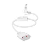 GELRHONR Cavo di prolunga a 90 gradi, con interruttore, cavo di alimentazione bianco, 2,5 A/250 V, per elettrodomestici, lampade, TV, PC, catena luminosa, spina europea