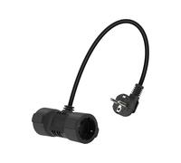 GELRHONR Cavo di prolunga con contatto di protezione, a forma di T Schuko 250 V16 A, IP44, per esterni, contatto di protezione (CEE 7/7) maschio a femmina, per casa, cucina (nero)
