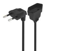 GELRHONR Cavo di prolunga da 90 gradi, 2,5 A/250 V, 0,75 mm², ad angolo retto, per spina europea di tipo C su presa europea di tipo C, per TV PC, monitor, proiettore elettrodomestici, nero (0,3 m)